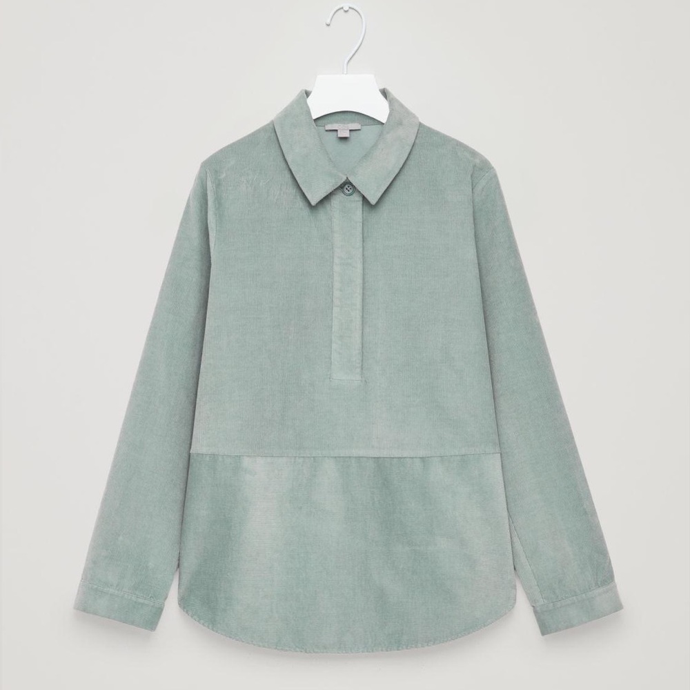 COS Corduroy Overshirt Sage Green Size 12
